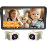 Câmera De Carro De Bebê Yakry 2-kids De 6,9 Polegadas Com Tela Dividida Hd 1080p