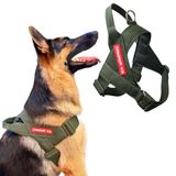 Peitoral Estriado Para Cachorro - Verde Militar - Tamanho G