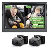 Monitor De Câmera De Carro Ipozito Para 2 Crianças Com Tela Hd 1080p De 5"
