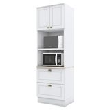 Torre Quente 2 Portas 2 Gav 72 Cm C351 Americana Branco Calcare Henn