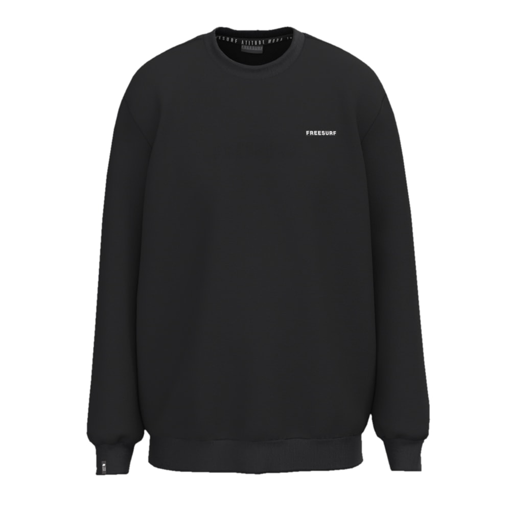 Moletom Careca Freesurf Minimal Preto