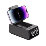 Caixa De Som Bluetooth 8w Relógio Digital + Rádio FM integrado + Suporte Celular
