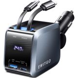 Carregador De Carro Ewitgo Retrátil De 72 W De Carregamento Rápido Usb C