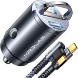 Carregador De Carro Mrglas 90w De Carregamento Rápido Iphone 16 Com Tipo C