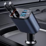 Carregador De Carro Mencapai Retrátil 4 Em 1 Fast Charge Grey