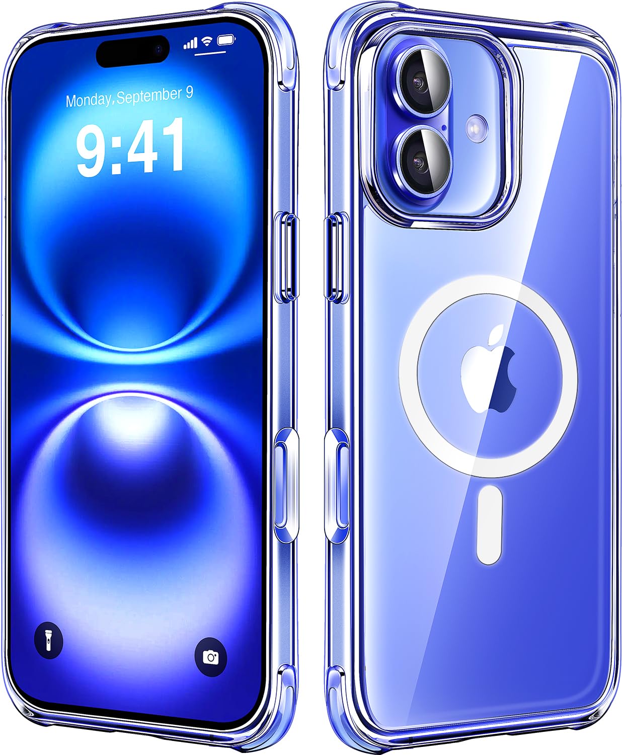 Capa De Telefone Mkeke Magnetic Clear Para Iphone 16 Com Magsafe