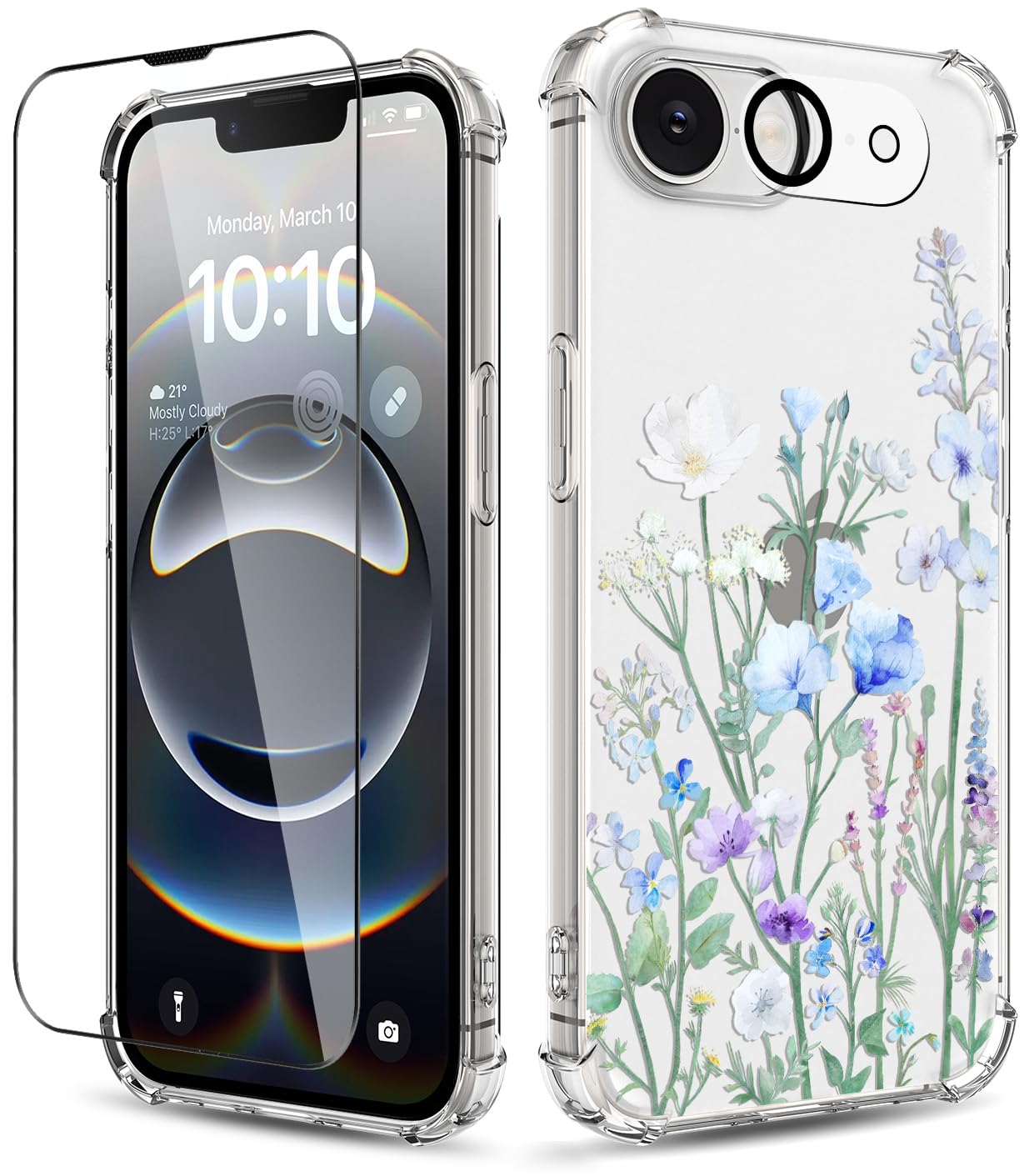 Capa De Telefone Yoyori Para Iphone 16e Com Protetor De Tela E Lente