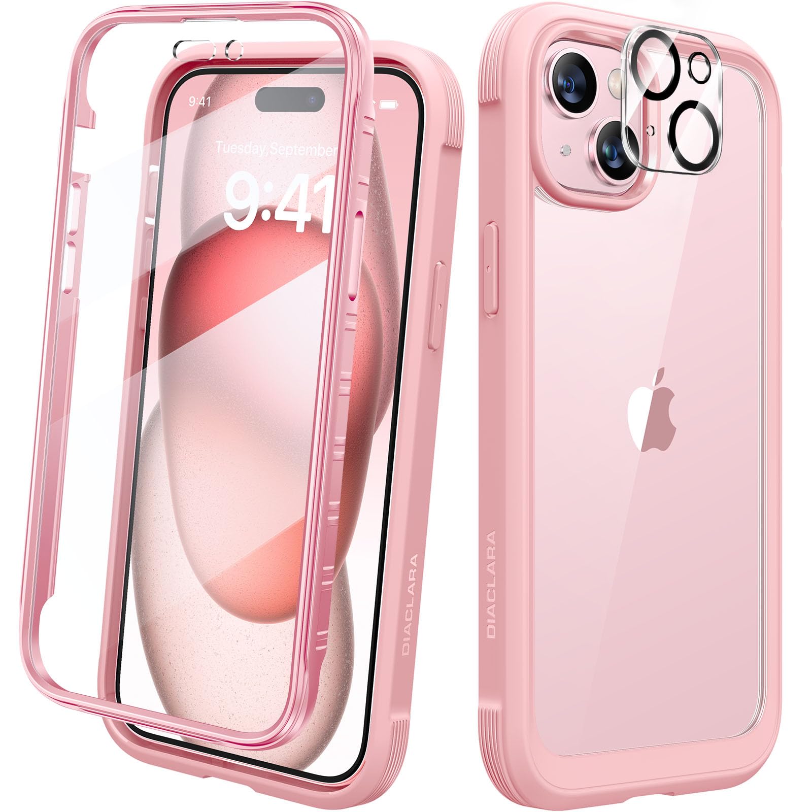 Capa De Telefone Diaclara Projetada Para Iphone 15 6.1 (rosa Coral)