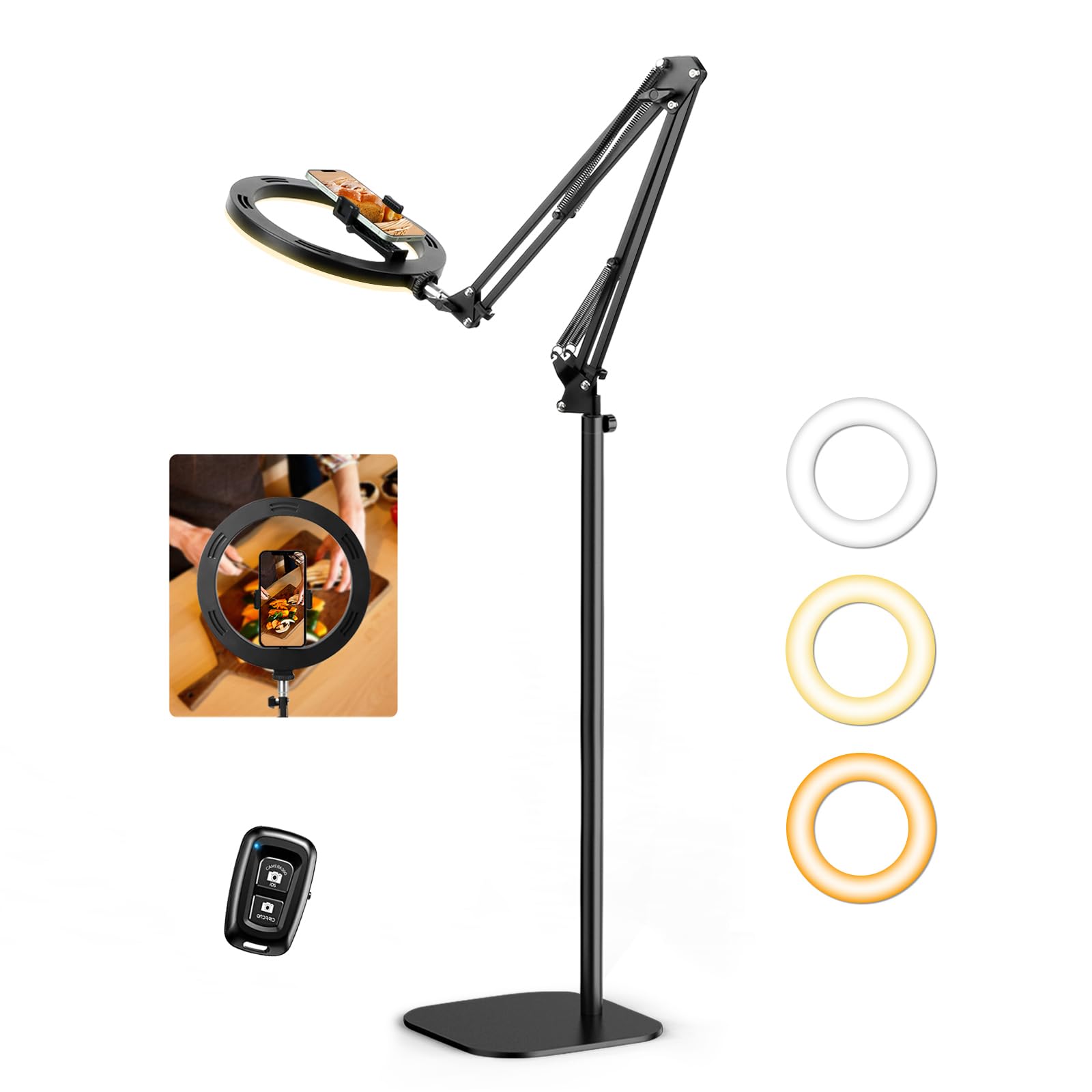 Ring Light Evershop Com Suporte Suspenso Para Câmera De 10"