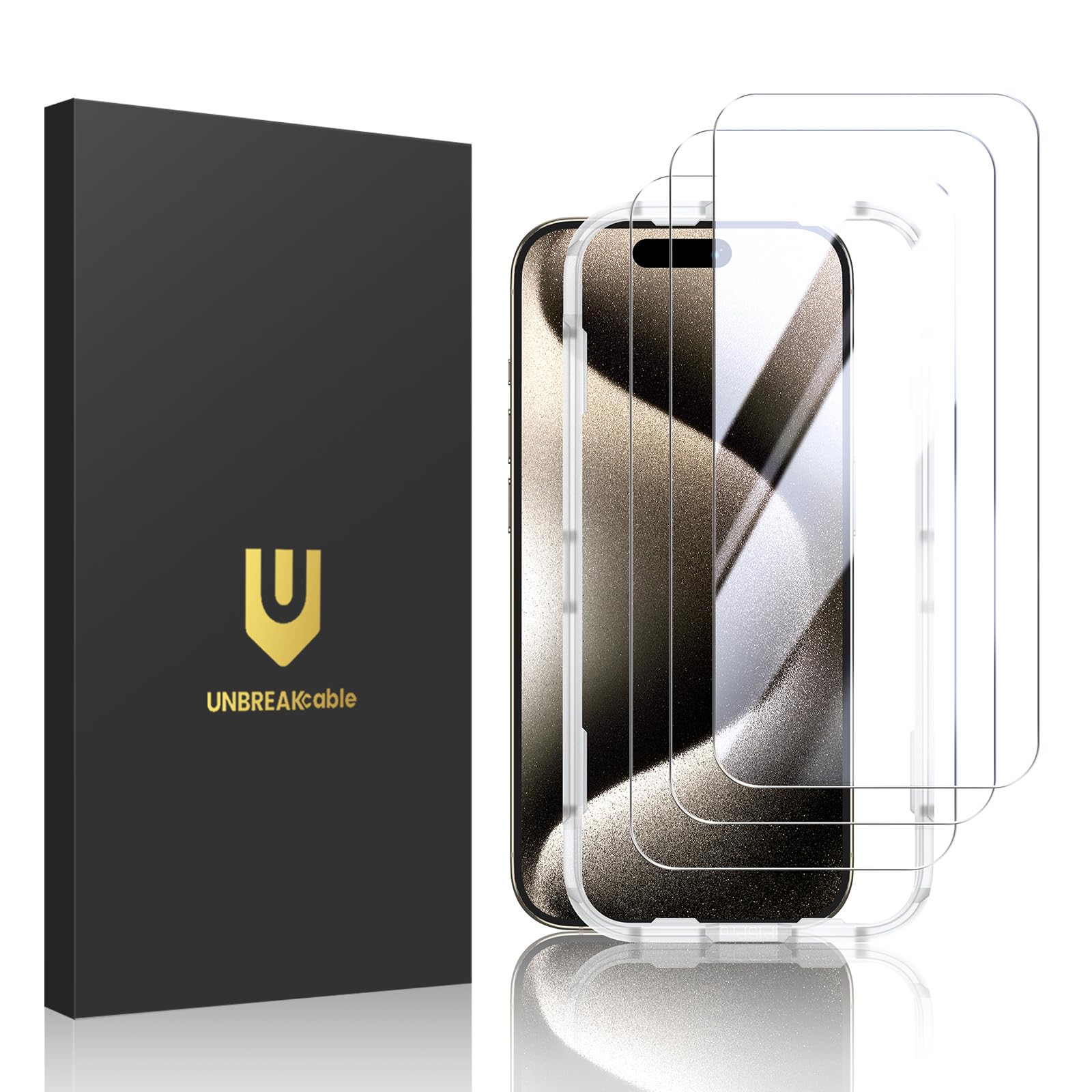 Protetor De Tela Unbreakcable Para Iphone 15 Pro 6.1", Pacote Com 3