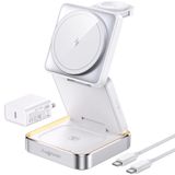 Carregador Sem Fio Augnner 3 Em 1 Dobrável Com Luz Para Iphone