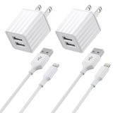 Carregador Vagavo Para Iphone [certificado Apple Mfi], Pacote Com 2 Cabos De 6 Pés