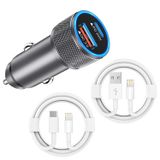 Carregador De Carro Curvologys Iphone Apple Mfi 38w Pd&amp;qc 3.0