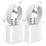 Carregador Matsusho Iphone 16 15 20 W Usb C, Pacote Com 2 Unidades Com Cabo De 10 Pés