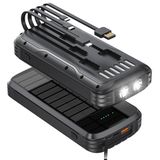 Carregador De Banco De Energia Solar Minrise 40000mah Com 4 Cabos