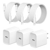 Carregador Coreykin Carregador De Parede Usb C De 20 W Com Cabo De 6 Pés Para Iphone 16