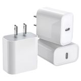 Carregador Usb C, Fornecimento De Energia De 20 W Para Iphone 16/15, Pacote Com 3