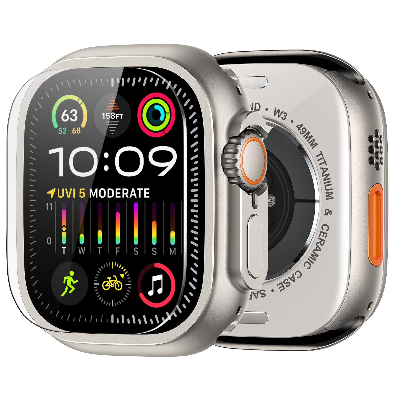 Protetor De Tela E Capa De Metal Para Apple Watch Amband