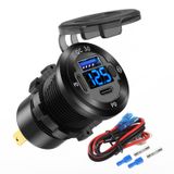 Soquete Usb Para Carro 12v, Saída Usb C Redonda, Carregador De 3 Portas, Impermeável