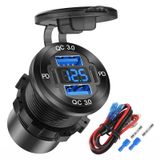 Carregador De Carro Hapytrip, 4 Portas, Saída Usb De 12 V, 78 W, Pd E Qc