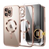 Capa De Telefone Golbinbox Magnetic Para Iphone 16 Pro 6,3" Em Ouro Rosa