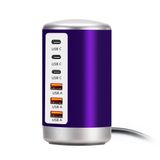 Carregador Wyness Usb 60w De 6 Portas (3 Usb-a E 3 Usb-c) Roxo