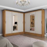 Closet Casal Duplo Dubai 6 Portas Com Espelho 6 Gavetas