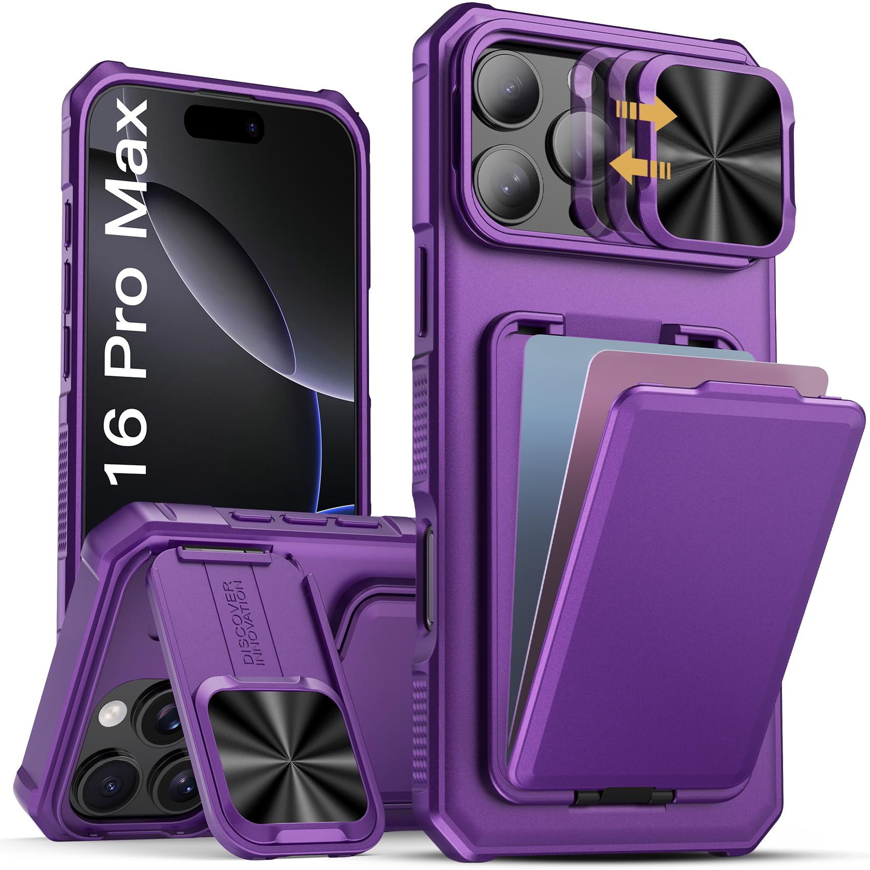 Capa De Telefone Sslotscase Para Iphone 16 Pro Max Com Suporte Para Cartão