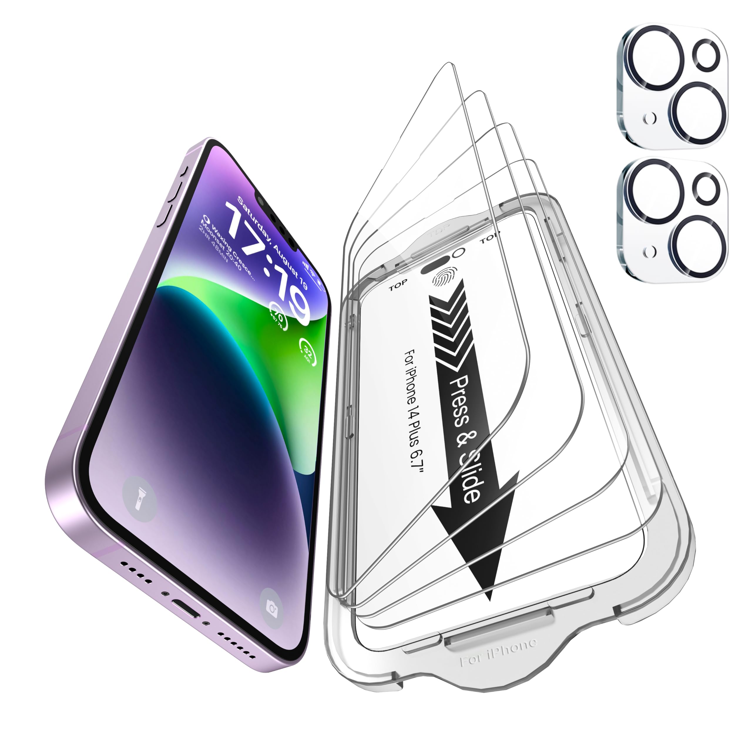 Protetor De Tela Ez-glaz Para Iphone 14 Plus Com Lente De Câmera