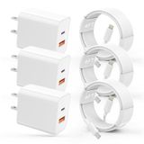 Carregador Usb C Qntry 20w Pd+qc3.0 Usb A De Porta Dupla Com Cabo De 6 Pés