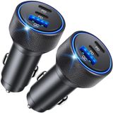 Carregador De Carro Usb C Junvang 67w De 3 Portas Para Iphone Ipad Samsung