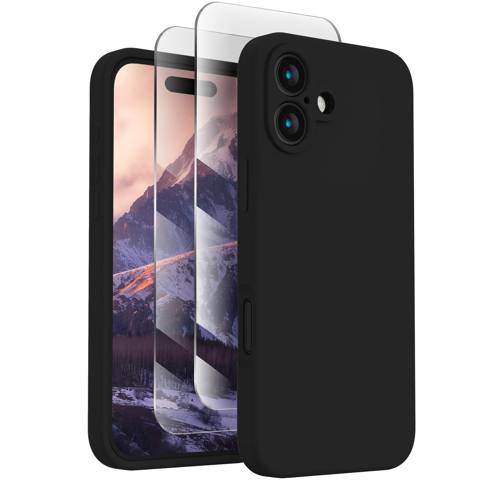 Capa De Telefone Firenova Projetada Para Iphone 16, Silicone Preta