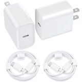 Carregador Baoota 20w Usb-c + Pacote Com 2 Cabos Usb-c De 6 Pés Para Lightning