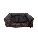 Cama Acapulco Pet Soneca Luxo Vitória Preto e Branco para Cães e Gatos - Tamanho M
