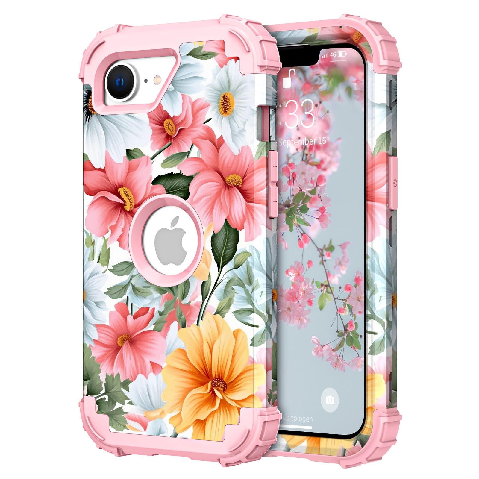 Capa De Telefone Pixiu Compatível Com Iphone 16e 6,1 Polegadas Rosa