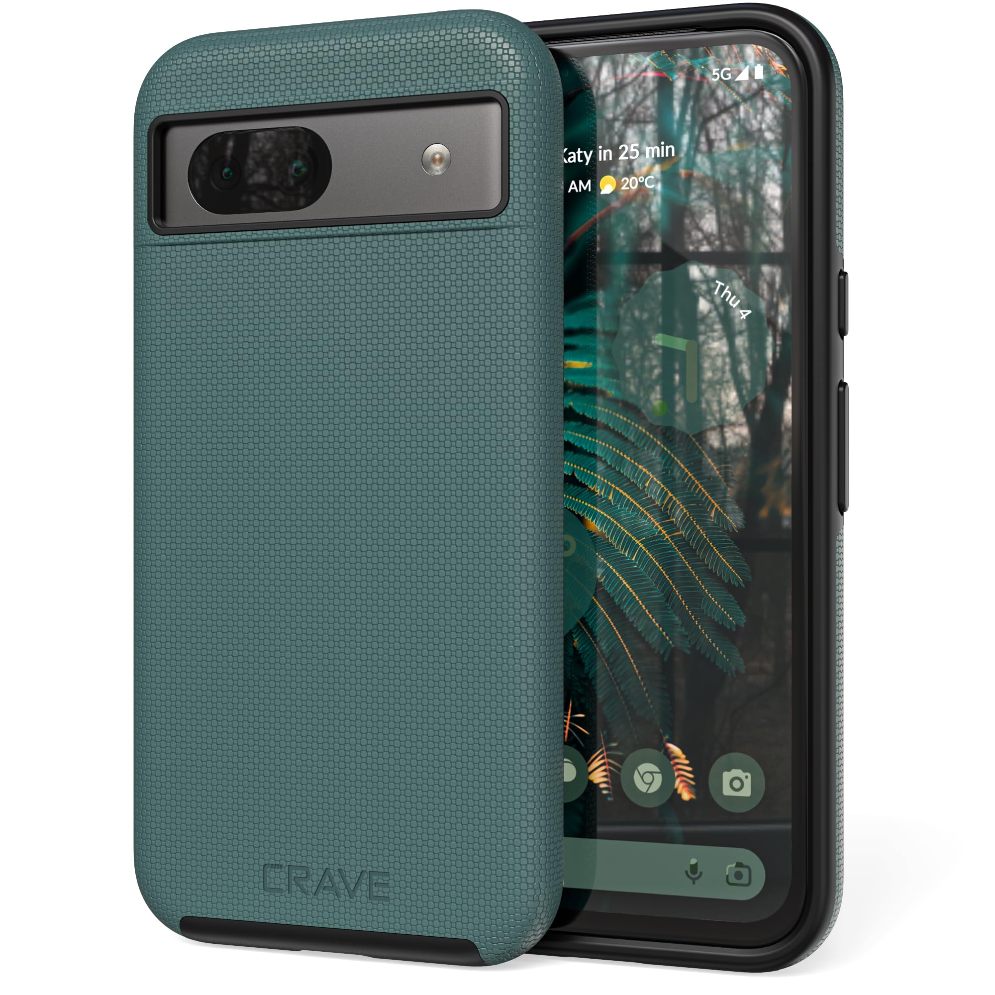 Capa De Telefone Crave Dual Guard Para Google Pixel 8a - Verde Floresta