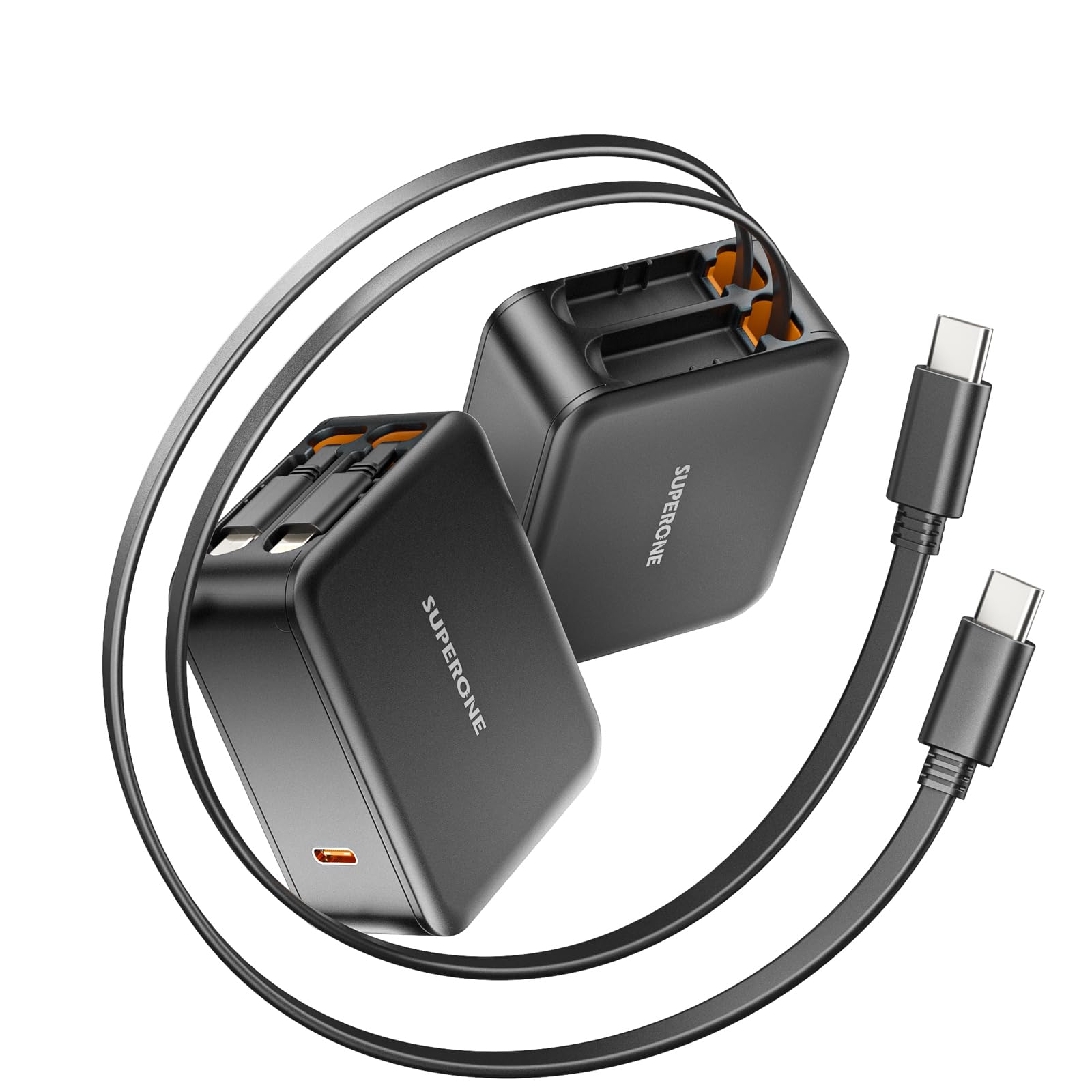 Carregador De Parede Retrátil Superone 62w Com 3 Portas Usb-c 35w
