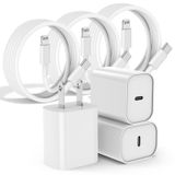 [carregador] Carregador Rápido De Parede Fashia 20w Usb C Para Iphone Com Cabo De 3x3m