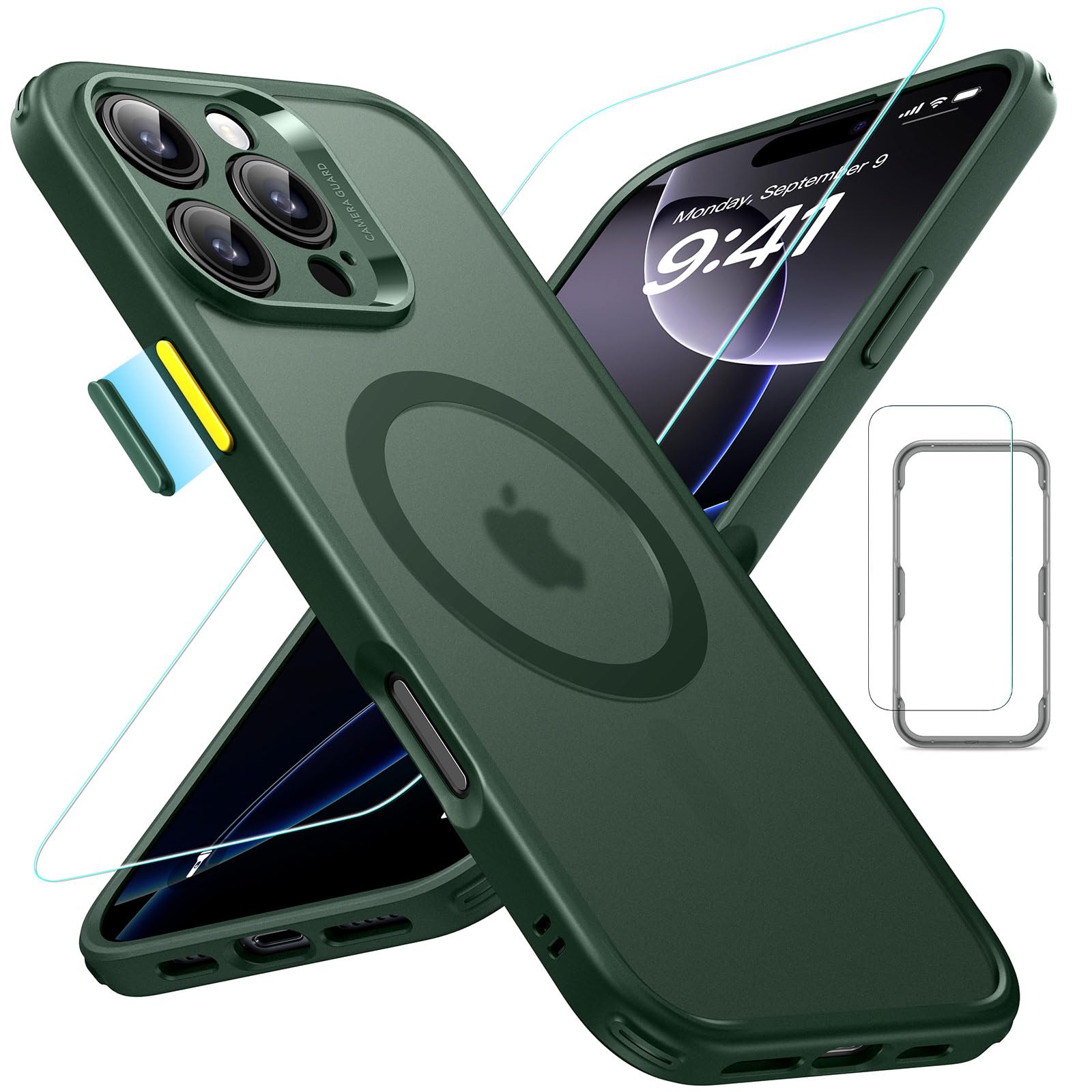 Capa De Telefone Esr Para Iphone 16 Pro Com Protetor De Tela Verde
