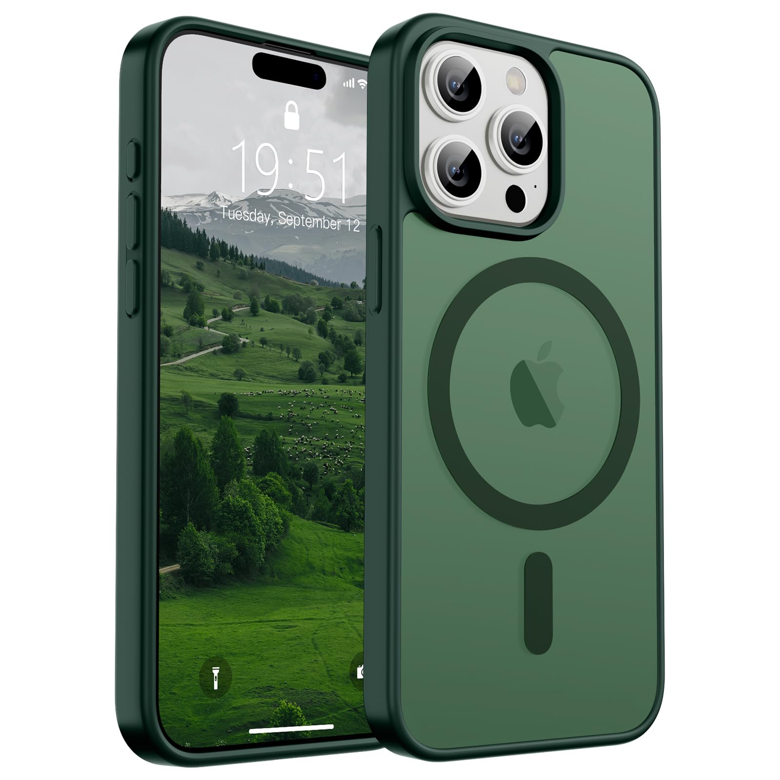 Capa De Telefone Supfine Magnetic Para Iphone 15 Pro Max Forest Green