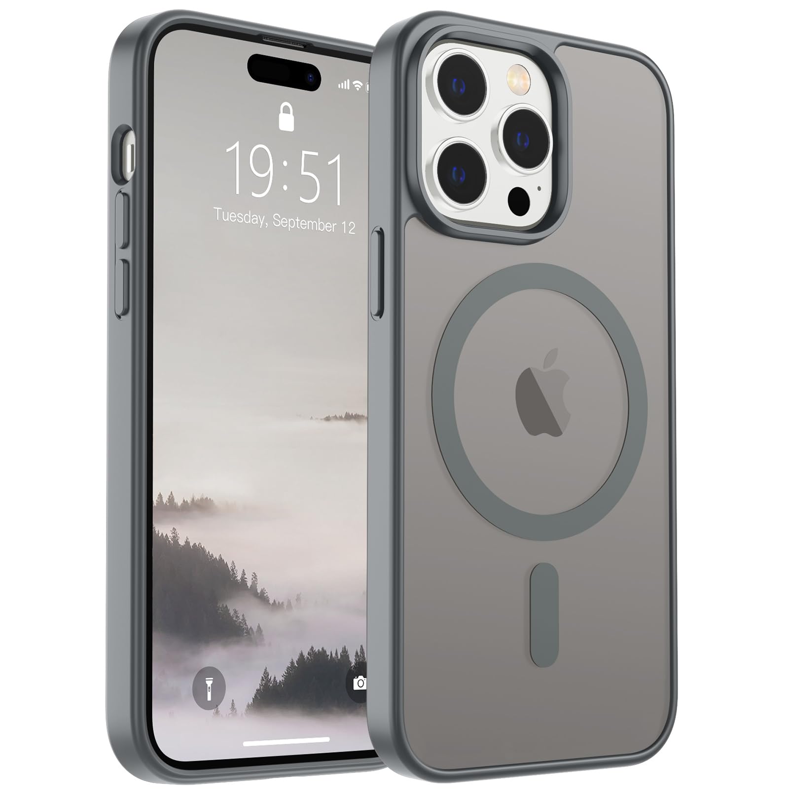 Capa De Telefone Supfine Magnetic Para Iphone 14 Pro Max Cinza