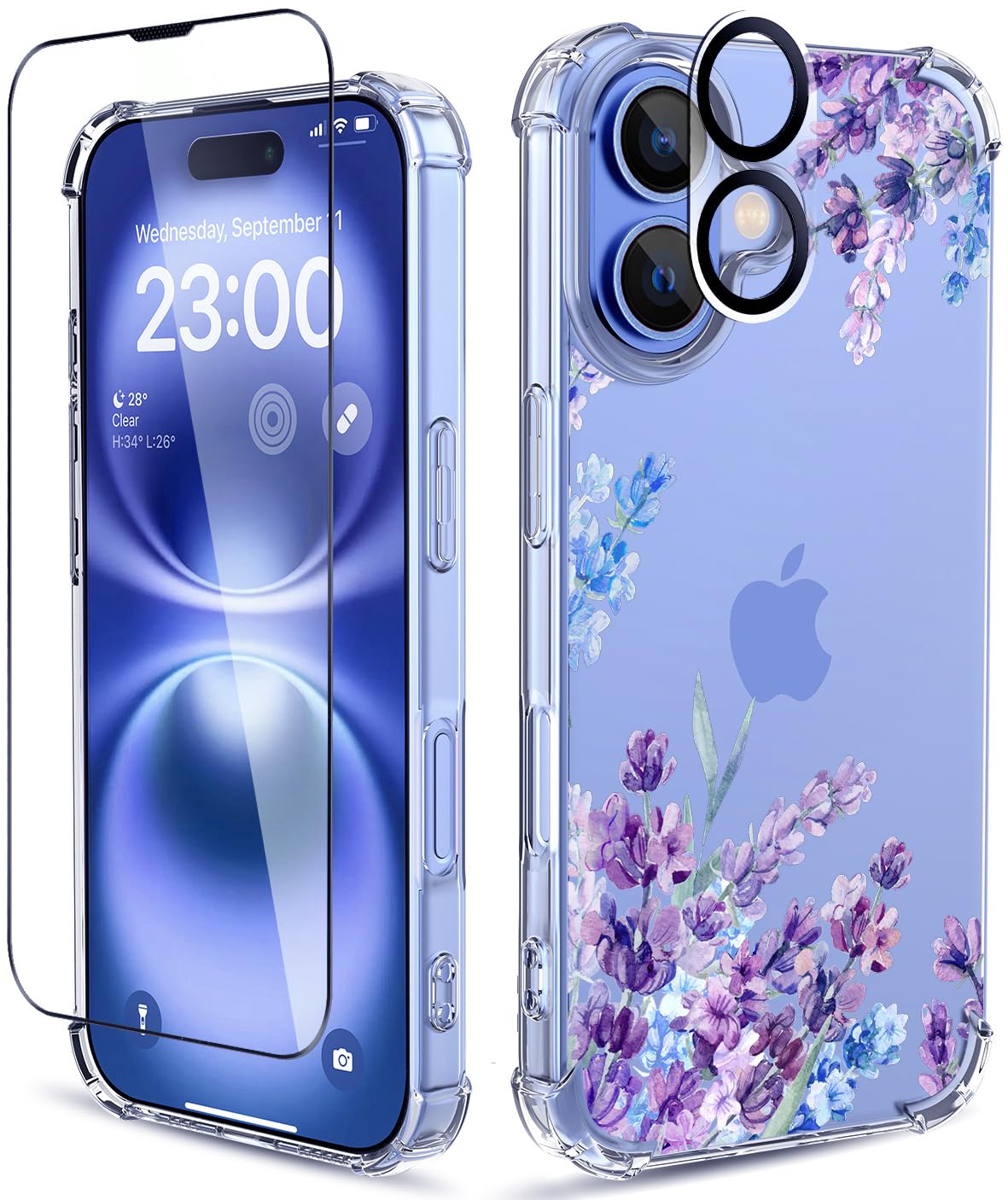 Capa De Telefone Ilnehc Para Iphone 16 Plus Com Protetor De Tela 2024