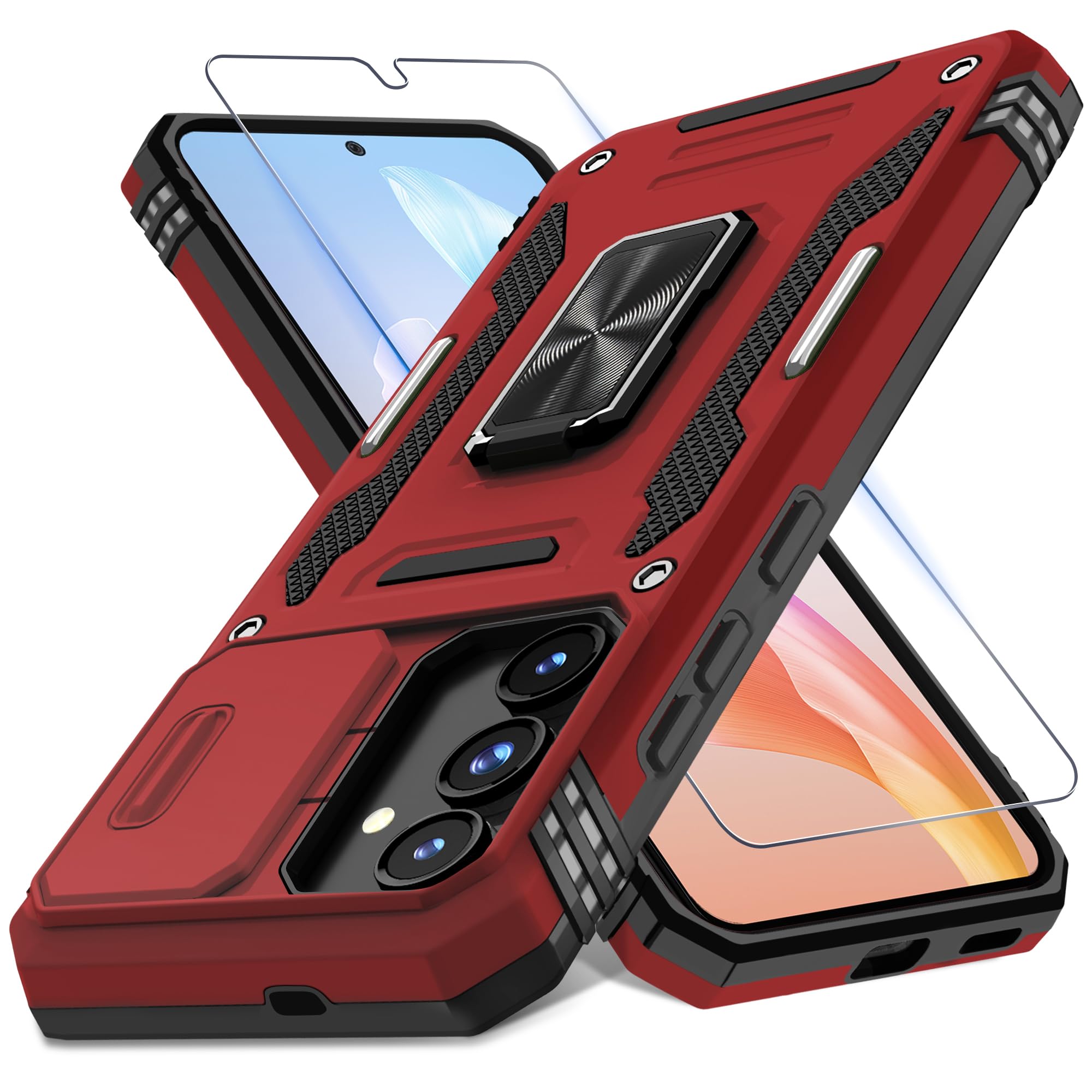 Capa De Telefone Deerlamn Para Samsung Galaxy S25 De 6,2 Polegadas Vermelha