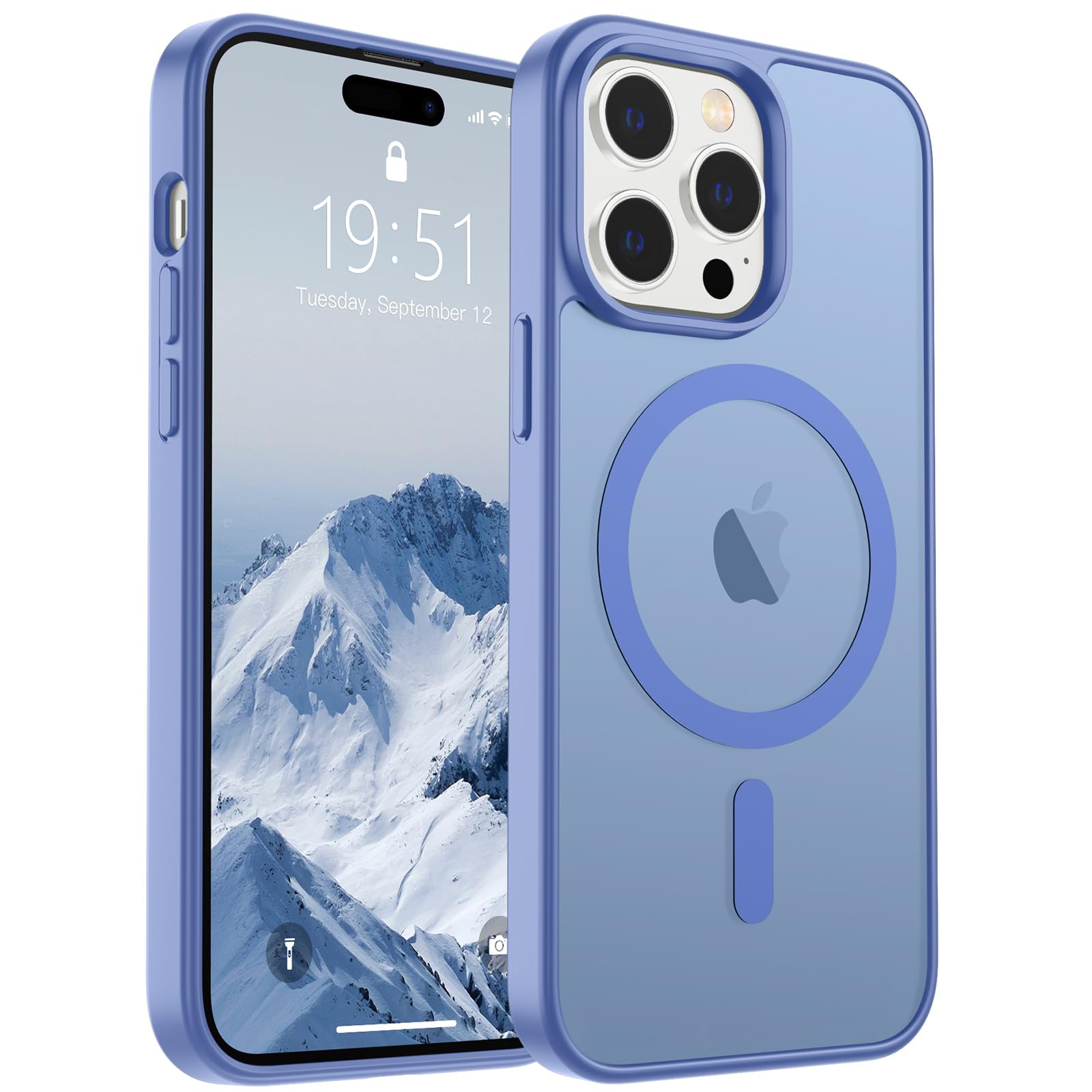 Capa De Telefone Supfine Magnetic Para Iphone 14 Pro Max Azul Roxa