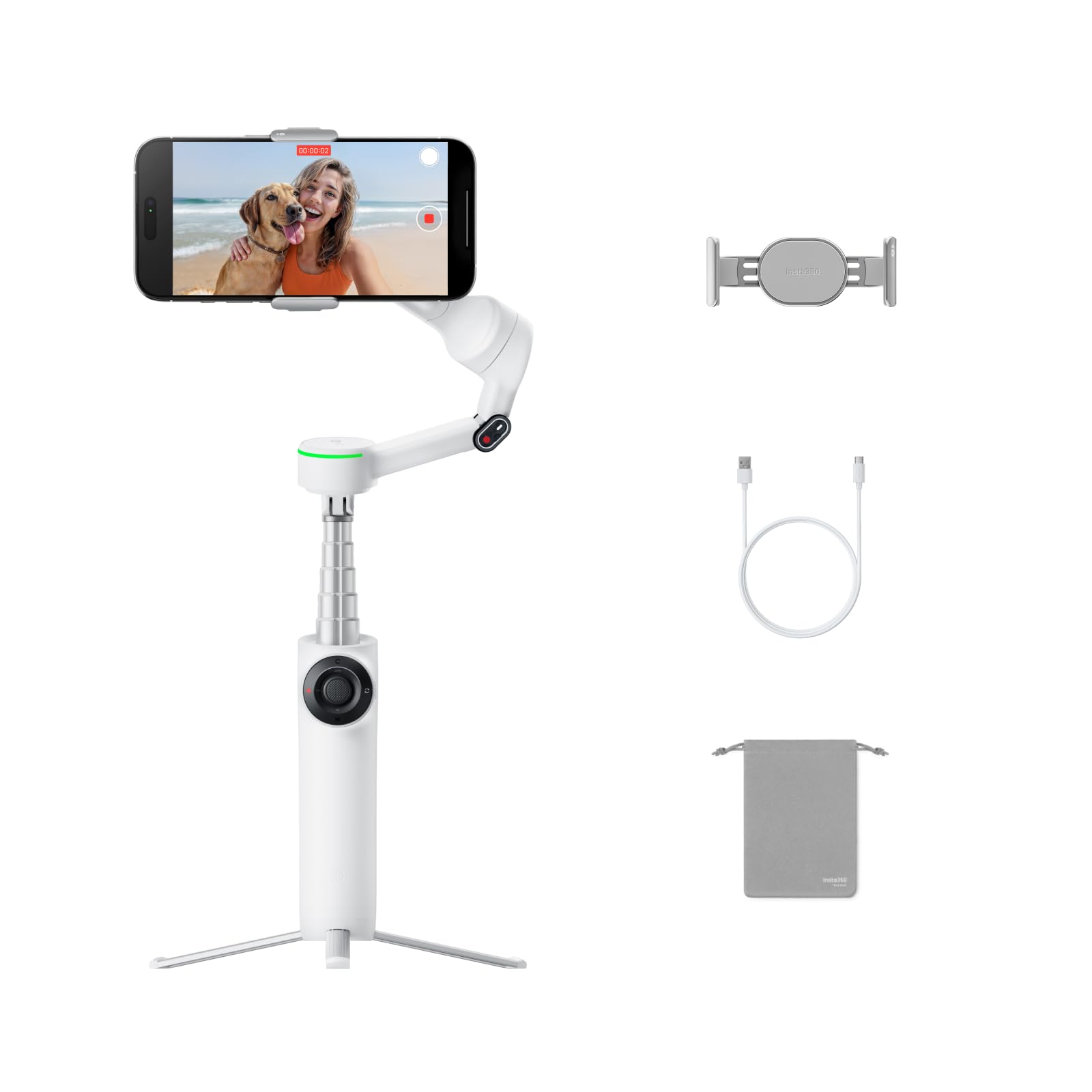 Telefone Gimbal Insta360 Flow 2 Pro White Com Aplicativos Ios Ai