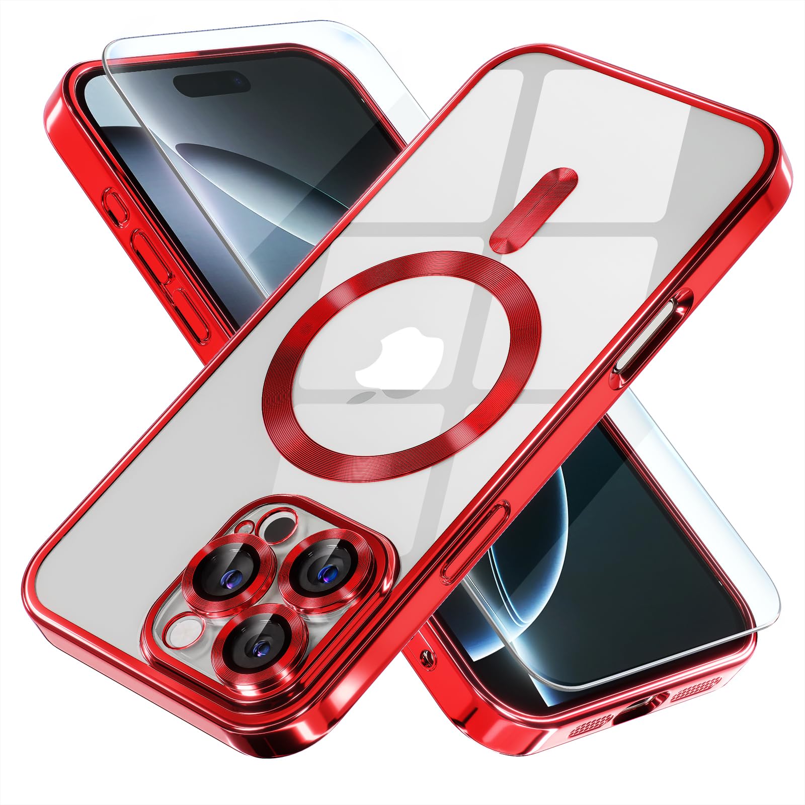 Capa De Celular Misea Magnetic Para Iphone 16 Pro Max Red 6.9"