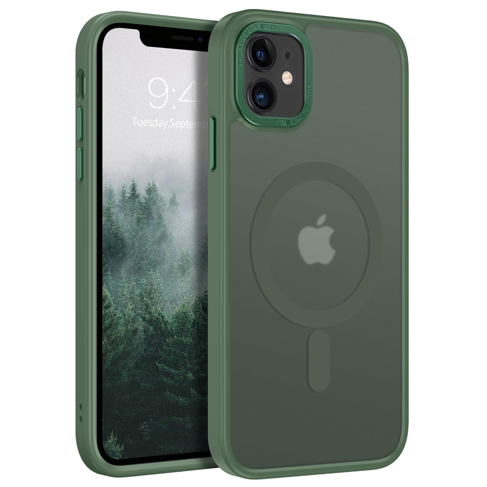 Capa De Telefone Bentoben Para Iphone 11 Magnética Translúcida Verde