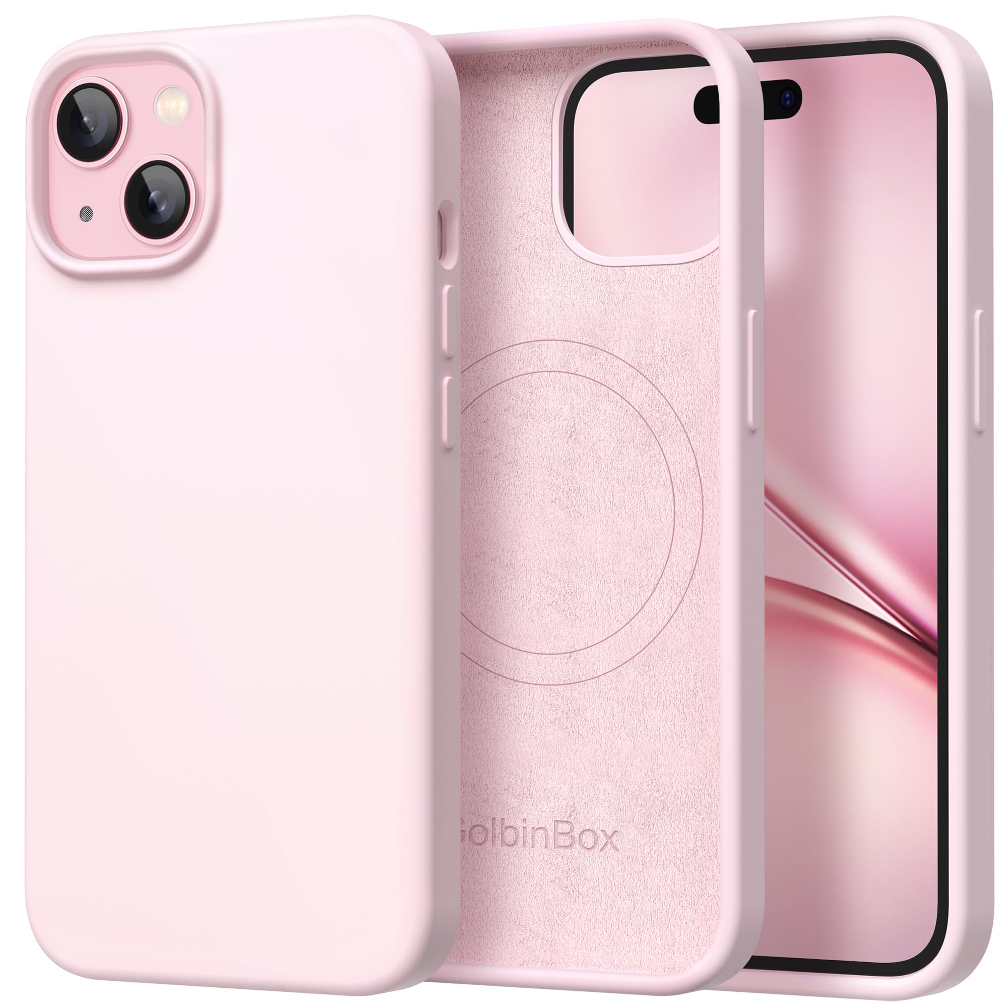 Capa De Telefone Golbinbox Magnetic Para Iphone 15 6,1" Rosa Giz