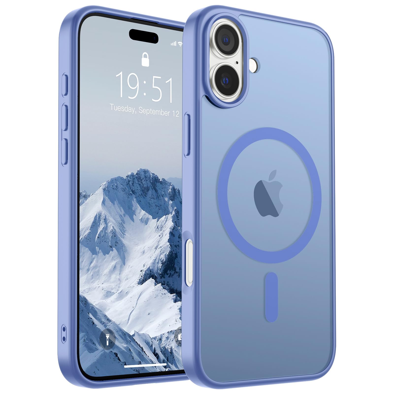 Capa De Telefone Supfine Magnetic Para Iphone 16 Plus Azul Roxa