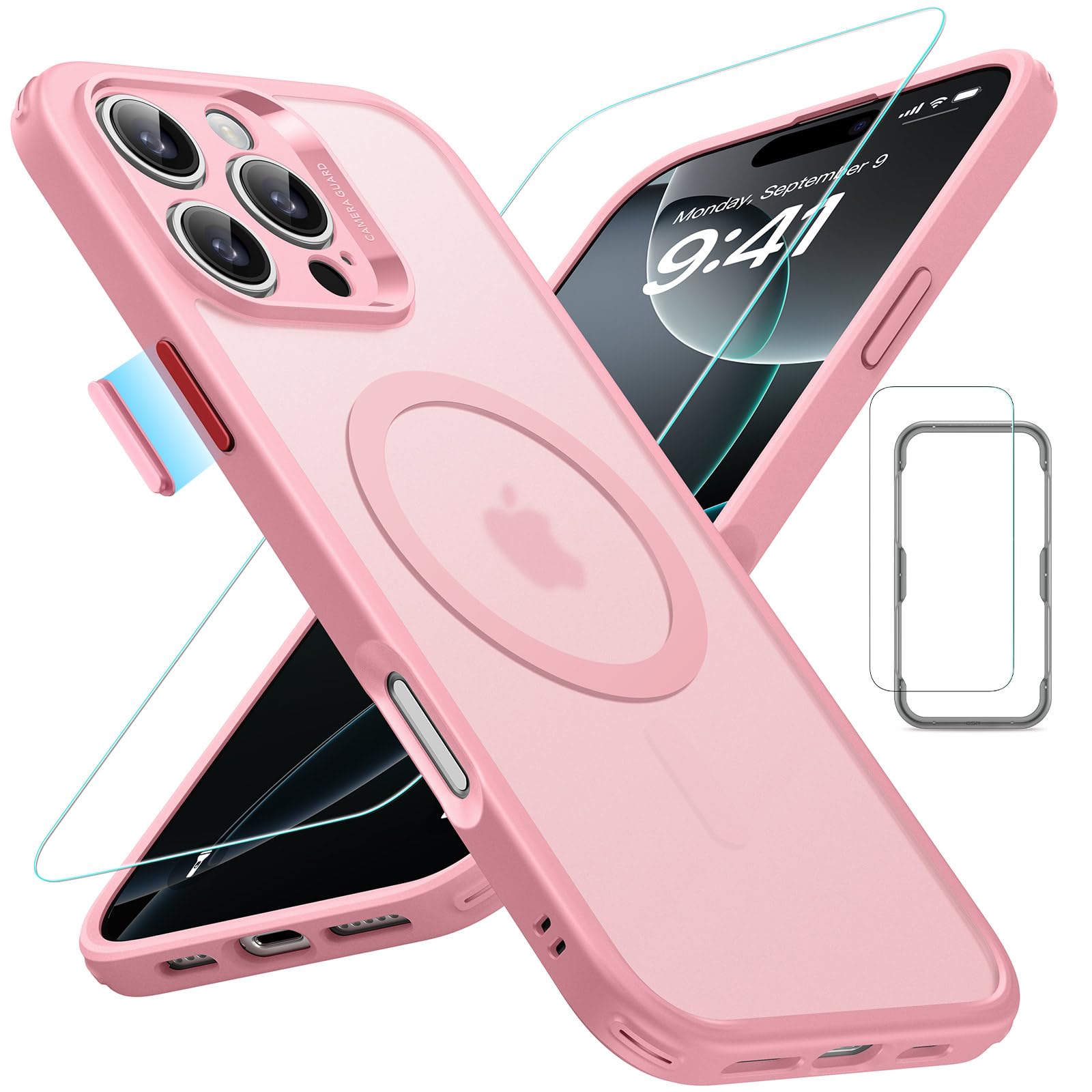 Capa Esr Para Iphone 16 Pro Max Com Protetor De Tela Rosa